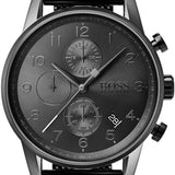 Hugo Boss Navigator Black Dial Black Leather Strap Watch for Men - 1513497 Buy Now By Hugo Boss