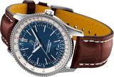 Shop Breitling Navitimer 1 Automatic 41mm Blue Dial Brown Leather Strap Mens Watch - A17326211C1P1 in USA