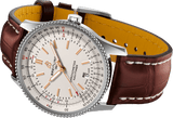 Shop Breitling Navitimer 1 Automatic 41mm White Dial Brown Leather Strap Mens Watch - A17326211G1P1 in USA