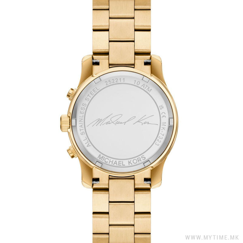 Michael Kors Runway Chronograph Gold Dial Gold Steel Strap Watch For Women - MK7323 Buy Now By Michael Kors