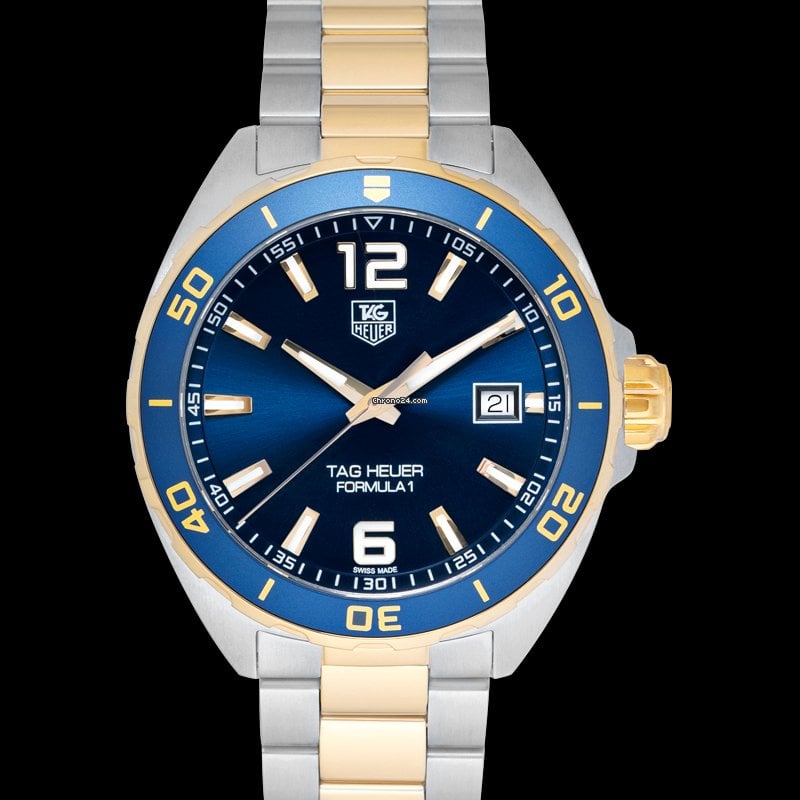 Shop Tag Heuer Formula 1 Analog Blue Dial Two Tone Steel Strap Watch for Men - WAZ1120.BB0879 in USA