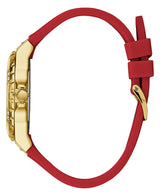 Guess Diamonds White Dial Red Rubber Strap Watch for Women - GW0431L1 Buy Now By Guess