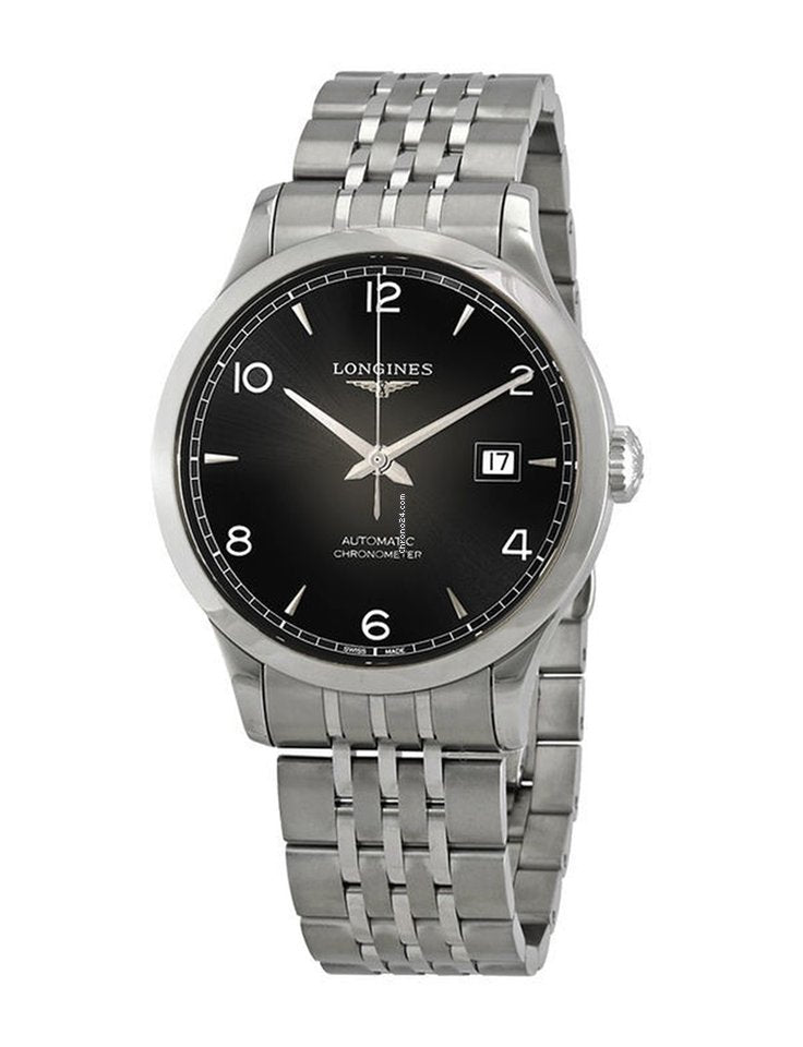 Longines Record Black Dial Automatic Stainless Steel 40mm Watch for Men - L2.821.4.56.6 Buy Now By Longines