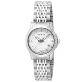 Gucci G Timeless Silver Dial Silver Steel Strap Watch For Women - YA126501