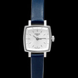 Shop Tissot Lovely Square Silver Dial Blue Leather Strap Watch For Women - T058.109.16.031.00 in USA