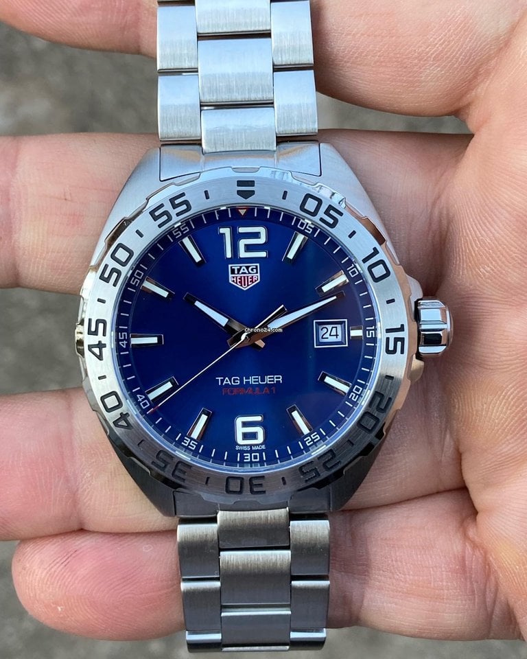 Tag Heuer Formula 1 Blue Dial Silver Steel Strap Watch for Men - WAZ1118.BA0875