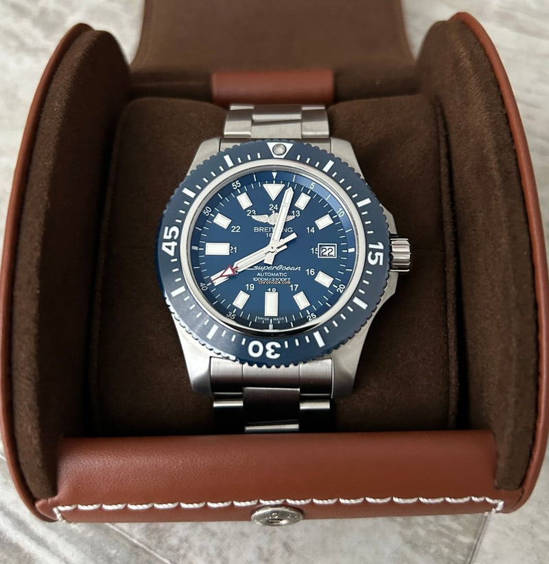 Shop Breitling Superocean II Special Mariner Blue Ceramic Bezel 44mm Mens Watch - Y1739316/C959 in USA