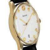 Gucci G-Timeless Mother of Pearl Dial Black Leather Strap Watch For Women - YA1264044 Buy Now By Gucci