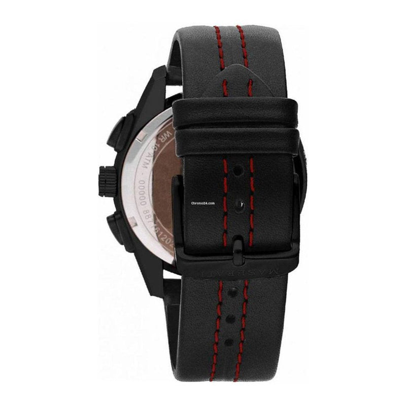 Maserati Traguardo Chronograph Black Dial Black Leather Strap Watch for Men - R8871612023 Buy Now By Maserati