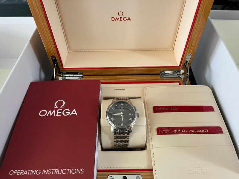 Omega De Ville Prestige Co-Axial Automatic Grey Dial Silver Steel Strap Watch for Men - 424.10.40.20.06.001 Buy Now By Omega