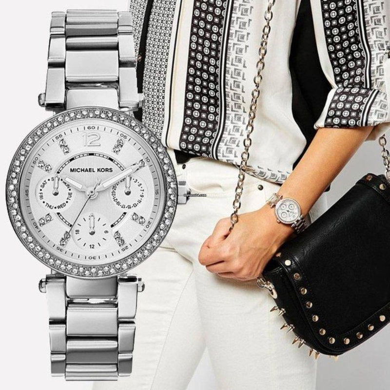 Michael Kors Parker Silver Dial Silver Steel Strap Watch for Women - MK5615 Buy Now By Michael Kors