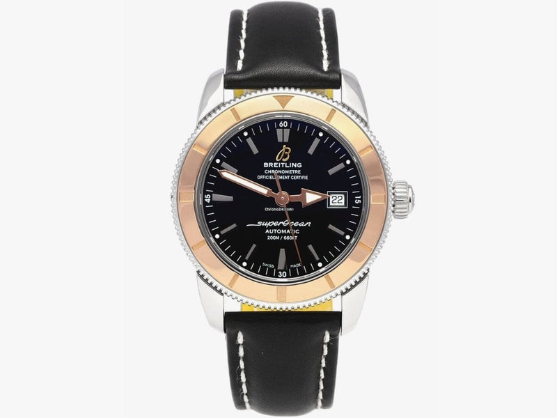 Shop Breitling Superocean Heritage 42mm Black Dial Black Leather Men's Watch - U1732112-B in USA