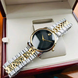 Movado Museum Classic Black Dial Two Tone Steel Strap Watch For Men - 606899
