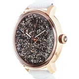 Shop Swarovski Crystalline Hours Quartz Grey Dial Black Leather Strap Watch for Women - 5344635 in USA
