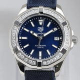 Tag Heuer Aquaracer Quartz Diamonds Blue Dial Blue Nylon Strap Watch for Women - WAY131N.FT6091 Buy Now By Tag Heuer