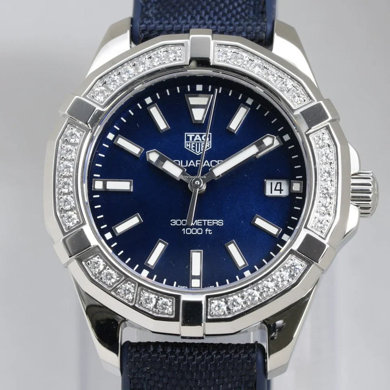 Tag Heuer Aquaracer Quartz Diamonds Blue Dial Blue Nylon Strap Watch for Women - WAY131N.FT6091 Buy Now By Tag Heuer