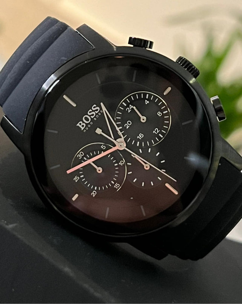 Hugo Boss Modern Black Dial Black Rubber Strap Watch for Men - 1512639 Buy Now By Hugo Boss