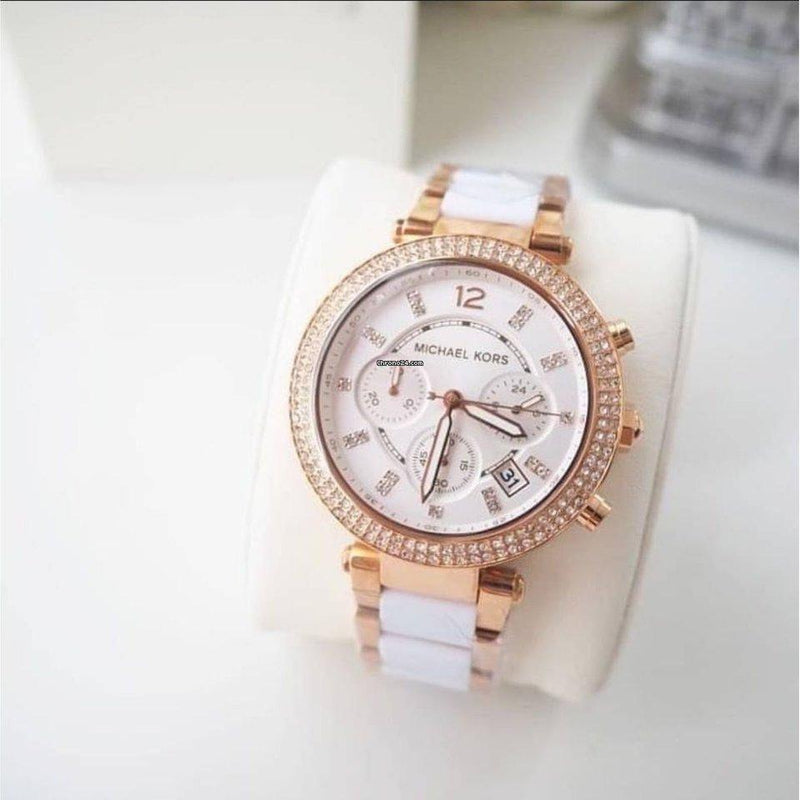 Michael Kors Parker White Dial Two Tone Steel Strap Watch for Women - MK5774 Buy Now By Michael Kors