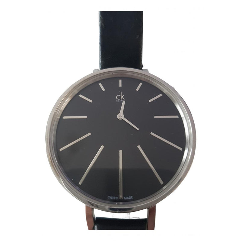Calvin Klein Equal Black Dial Black Leather Strap Watch for Women - K3E231C1 Buy Now By Calvin Klein