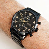 Hugo Boss Aeroliner Black Dial Black Steel Strap Watch for Men - 1513275 Buy Now By Hugo Boss