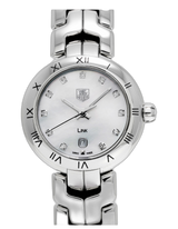 Shop Tag Heuer Link Diamonds Mother of Pearl Dial Silver Steel Strap Watch for Women - WAT1417.BA0954 in USA