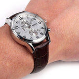 Hugo Boss Aeroliner Chronoraph White Dial Brown Leather Strap Watch For Men - HB1512447 Buy Now By Hugo Boss