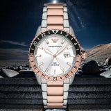 Emporio Armani Sea Explorer GMT Quartz White Dial Two Tone Steel Strap Watch For Men - AR11591 Buy Now By Emporio Armani