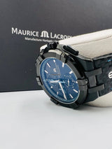 Maurice Lacroix Aikon Chronograph Limited Edition Black Dial Black Leather Strap Watch for Men - AI1018-PVB01-337-1 Buy Now By Maurice Lacroix