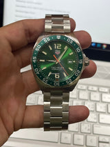 Shop Tag Heuer Formula 1 Limited Edition Green Dial Silver Steel Strap Watch for Men - WAZ1017.BA0842 in USA
