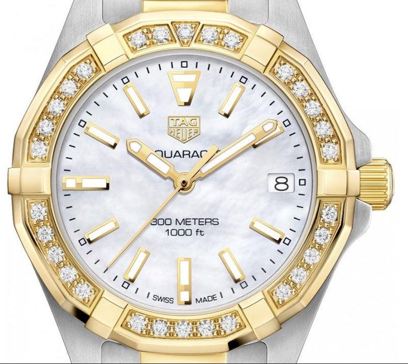 Tag Heuer Aquaracer Diamonds Mother of Pearl Dial Two Tone Steel Strap Watch for Women - WBD1321.BB0320 Buy Now By Tag Heuer