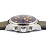 Shop IWC Pilot's Watch Chronograph Black Dial Olive Green Calfskin Strap Watch for Men - IW377730 in USA