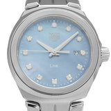 Shop Tag Heuer Link Quartz Diamonds Blue Mother of Pearl Dial Silver Steel Strap Watch for Women - WBC1313.BA0600 in USA