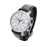 Shop IWC Portofino Chronograph White Dial Black Leather Strap Watch for Men - IW391024 in USA