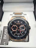Hugo Boss Supernova Chronograph Black Dial Two Tone Steel Strap Watch for Men - 1513358