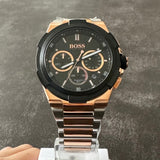 Hugo Boss Supernova Chronograph Black Dial Two Tone Steel Strap Watch for Men - 1513358