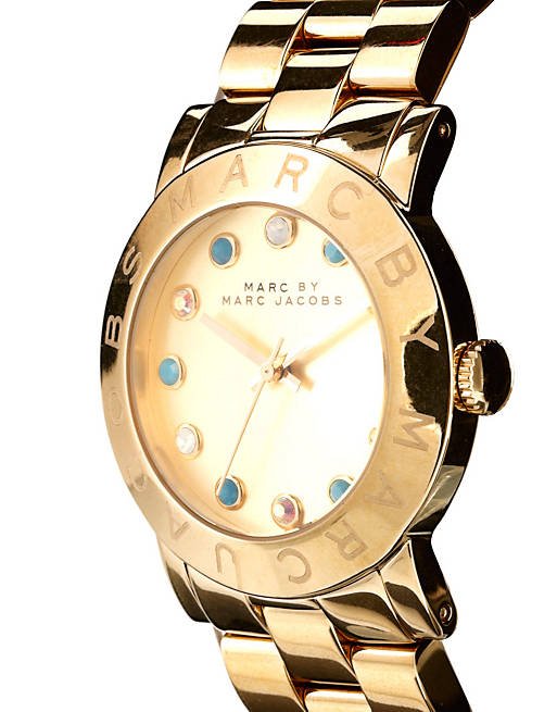 Marc Jacobs Amy Dexter Gold Dial Gold Steel Strap Watch for Women - MBM3215 Buy Now By Marc Jacobs