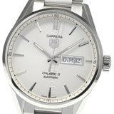 Tag Heuer Carrera Calibre 5 Automatic White Dial Silver Steel Strap Watch for Men - WAR201B.BA0723
