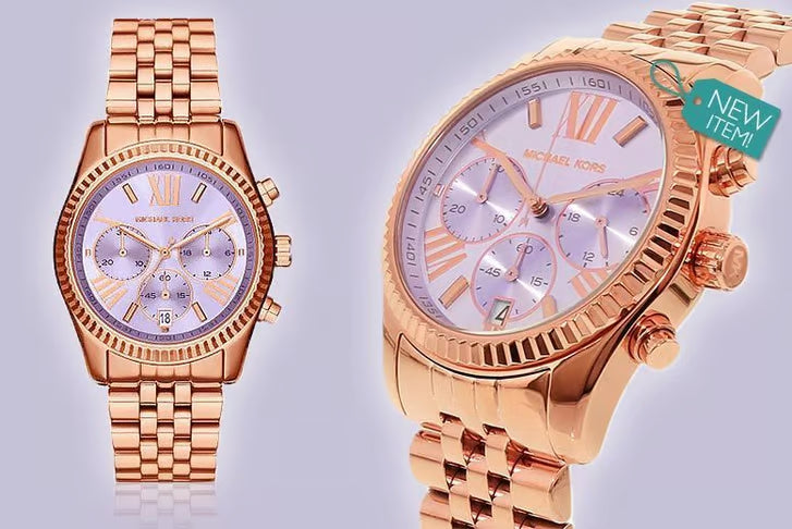 Michael Kors Lexington Purple Dial Rose Gold Steel Strap Watch For Women - MK6207 Buy Now By Michael Kors