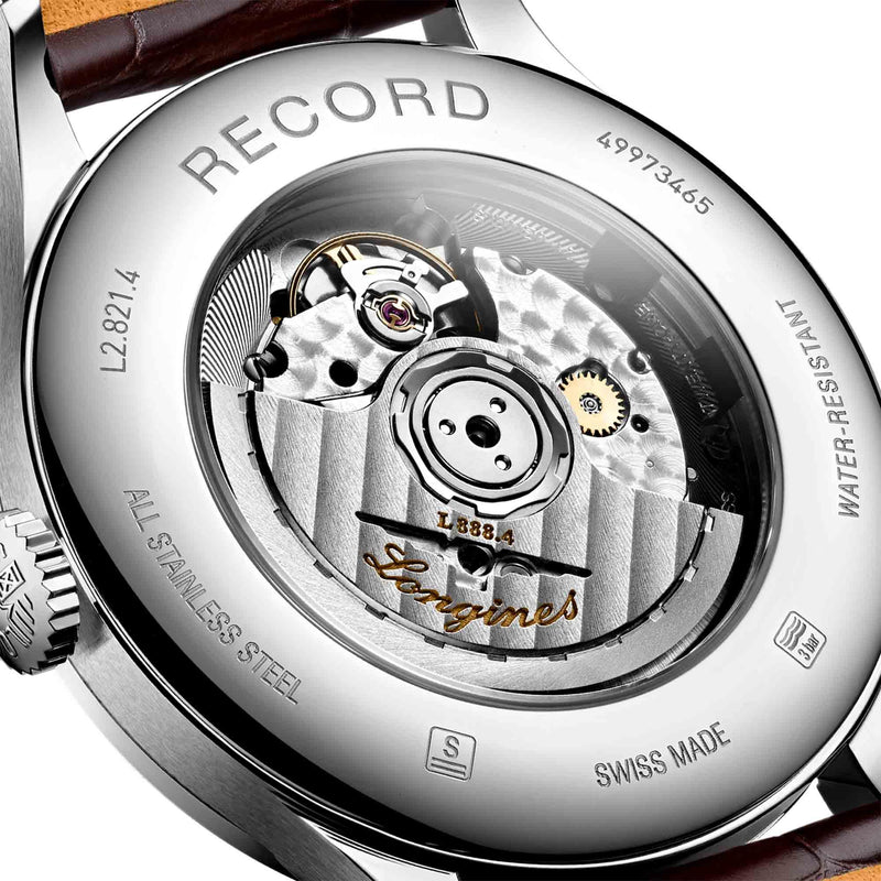 Longines Record Automatic Stainless Steel 40mm Watch for Men - L2.821.4.76.2 Buy Now By Longines