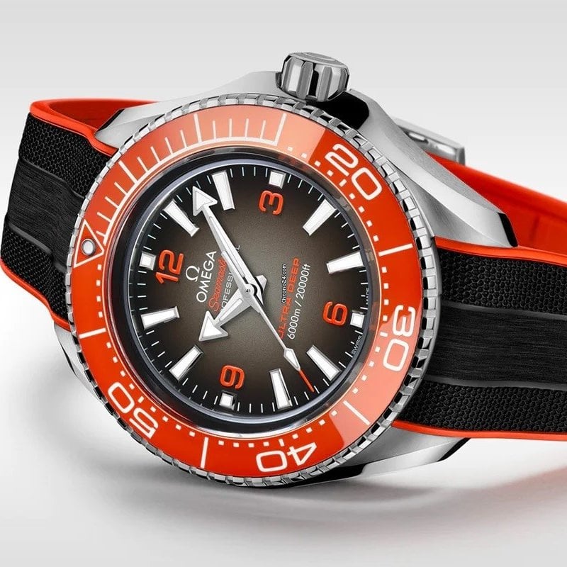 Shop Omega Seamaster Planet Ocean 6000M Co Axial Master Chronograph Black Dial Black Rubber Strap Watch for Men - 21532462106001 in USA