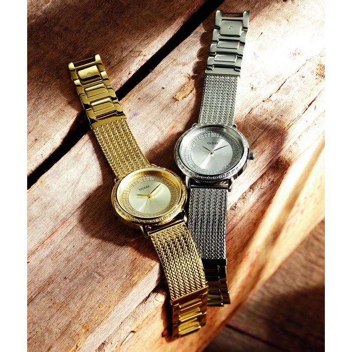 Guess Willow Two Tine Dial Gold Mesh Bracelet Watch For Women - W0836L3 Buy Now By Guess