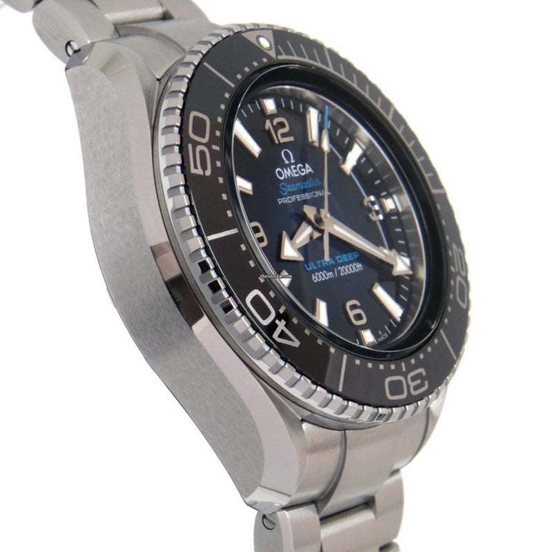 Shop Omega Seamaster Planet Ocean 6000M Co Axial Master Chronometer Blue Dial Silver Steel Strap Watch for Men - 21530462103001 in USA