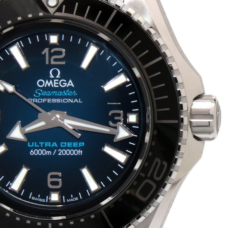 Shop Omega Seamaster Planet Ocean 6000M Co Axial Master Chronometer Blue Dial Silver Steel Strap Watch for Men - 21530462103001 in USA
