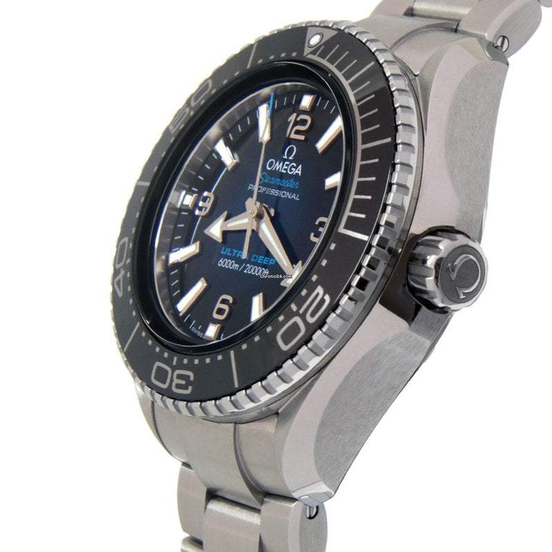 Shop Omega Seamaster Planet Ocean 6000M Co Axial Master Chronometer Blue Dial Silver Steel Strap Watch for Men - 21530462103001 in USA