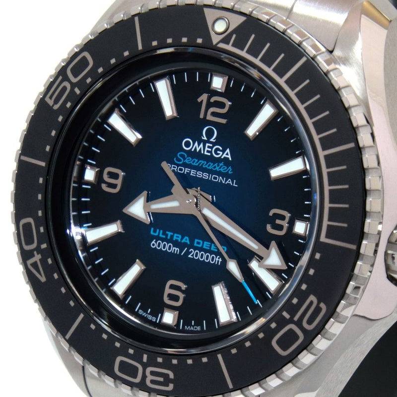 Shop Omega Seamaster Planet Ocean 6000M Co Axial Master Chronometer Blue Dial Silver Steel Strap Watch for Men - 21530462103001 in USA