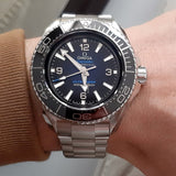 Shop Omega Seamaster Planet Ocean 6000M Co Axial Master Chronometer Blue Dial Silver Steel Strap Watch for Men - 21530462103001 in USA