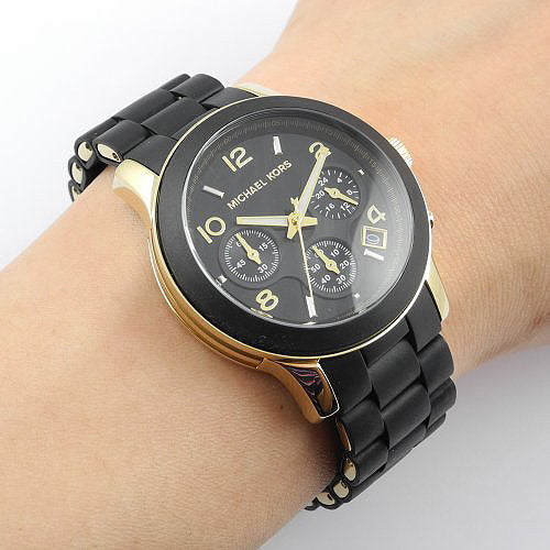 Michael Kors Runway Black Dial Black Silicone Strap Watch for Women - MK5191 Buy Now By Michael Kors