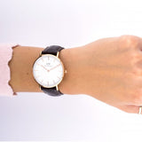 Daniel Wellington Classic York White Dial Brown Leather Strap Watch For Women - DW00100038 Buy Now By Daniel Wellington