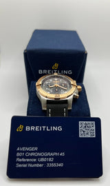 Shop Breitling Avenger B01 Chronograph 45 18K Red Gold Anthracite Dial Two Tone Steel Strap Watch for Men - UB01821A1B1U1 in USA