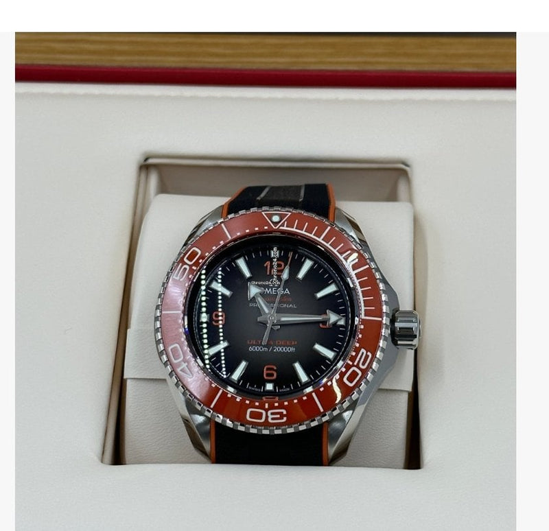 Shop Omega Seamaster Planet Ocean 6000M Co Axial Master Chronograph Black Dial Black Rubber Strap Watch for Men - 21532462106001 in USA